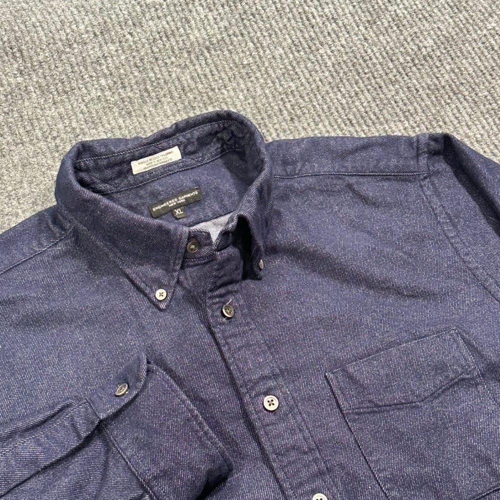 Engineered Garments Shirt Mens XL Blue Cotton Chambray Twill Button Made in USA